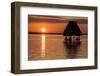 People Relaxing at Sunset, Lago Peten Itza, El Remate, Guatemala, Central America-Colin Brynn-Framed Photographic Print