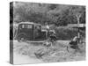 People Relaxing by a Signpost with a 1935 Standard 10 Hp Car, Devon, (C1935)-null-Stretched Canvas