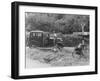 People Relaxing by a Signpost with a 1935 Standard 10 Hp Car, Devon, (C1935)-null-Framed Photographic Print