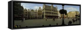 People Relaxing in a Market Square, Grand Place, Brussels, Belgium-null-Framed Stretched Canvas