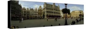 People Relaxing in a Market Square, Grand Place, Brussels, Belgium-null-Stretched Canvas