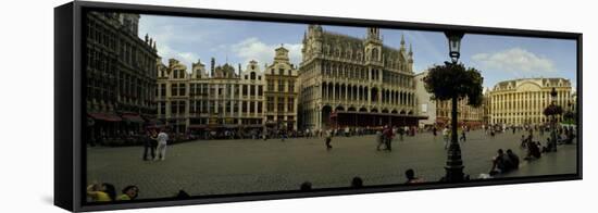 People Relaxing in a Market Square, Grand Place, Brussels, Belgium-null-Framed Stretched Canvas