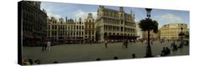 People Relaxing in a Market Square, Grand Place, Brussels, Belgium-null-Stretched Canvas