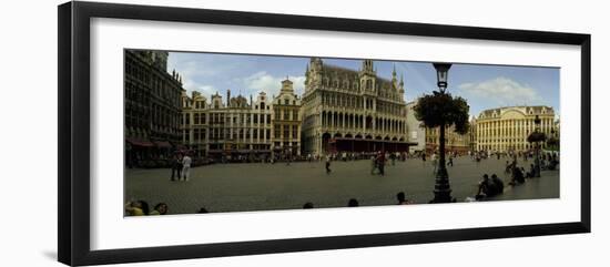 People Relaxing in a Market Square, Grand Place, Brussels, Belgium-null-Framed Photographic Print