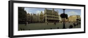 People Relaxing in a Market Square, Grand Place, Brussels, Belgium-null-Framed Photographic Print