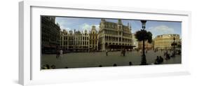 People Relaxing in a Market Square, Grand Place, Brussels, Belgium-null-Framed Photographic Print