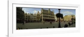 People Relaxing in a Market Square, Grand Place, Brussels, Belgium-null-Framed Photographic Print