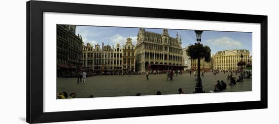 People Relaxing in a Market Square, Grand Place, Brussels, Belgium-null-Framed Photographic Print