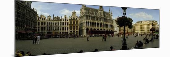 People Relaxing in a Market Square, Grand Place, Brussels, Belgium-null-Mounted Photographic Print