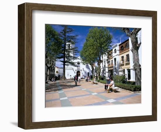 People Relaxing in Church Square in Front of the El Salvador Church-Pearl Bucknall-Framed Photographic Print