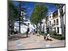 People Relaxing in Church Square in Front of the El Salvador Church-Pearl Bucknall-Mounted Photographic Print
