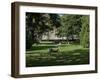 People relaxing in Hagley Park, Christchurch, South Island, New Zealand-null-Framed Photographic Print