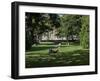 People relaxing in Hagley Park, Christchurch, South Island, New Zealand-null-Framed Photographic Print