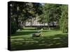 People relaxing in Hagley Park, Christchurch, South Island, New Zealand-null-Stretched Canvas