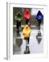 People Ride a Bicycles in the Heavy Rain-null-Framed Photographic Print
