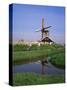 People Riding Bicycles, Zaanse Schans, Near Amsterdam, Holland-Roy Rainford-Stretched Canvas