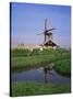 People Riding Bicycles, Zaanse Schans, Near Amsterdam, Holland-Roy Rainford-Stretched Canvas