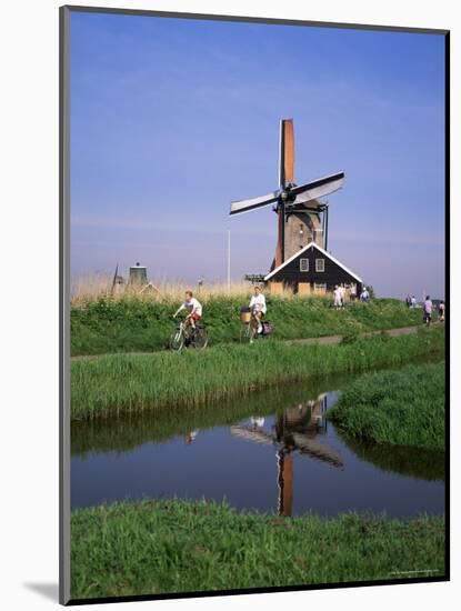 People Riding Bicycles, Zaanse Schans, Near Amsterdam, Holland-Roy Rainford-Mounted Photographic Print