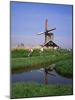 People Riding Bicycles, Zaanse Schans, Near Amsterdam, Holland-Roy Rainford-Mounted Photographic Print