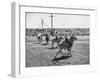 People Riding Zebras During the Ostrich Racing, Grange County Fair-Loomis Dean-Framed Photographic Print