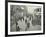 People Rushing to Get on a Trolley Bus at 7.05 Am, Tooting Broadway, London, April 1912-null-Framed Photographic Print