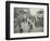 People Rushing to Get on a Trolley Bus at 7.05 Am, Tooting Broadway, London, April 1912-null-Framed Photographic Print