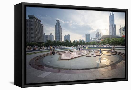 People's Square, Shanghai, China, Asia-Andy Brandl-Framed Stretched Canvas