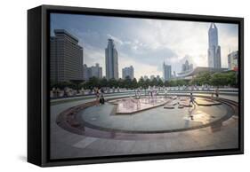 People's Square, Shanghai, China, Asia-Andy Brandl-Framed Stretched Canvas