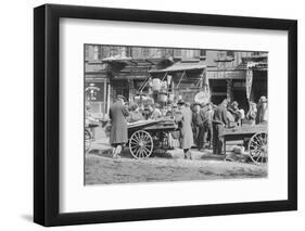 People Shopping around Push Cart-null-Framed Premium Photographic Print