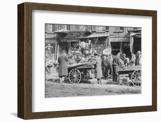 People Shopping around Push Cart-null-Framed Photographic Print