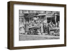 People Shopping around Push Cart-null-Framed Photographic Print