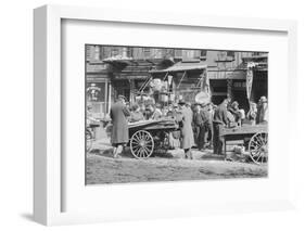 People Shopping around Push Cart-null-Framed Photographic Print