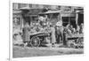 People Shopping around Push Cart-null-Framed Photographic Print