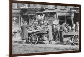 People Shopping around Push Cart-null-Framed Photographic Print