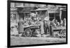 People Shopping around Push Cart-null-Framed Photographic Print