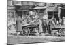 People Shopping around Push Cart-null-Mounted Photographic Print