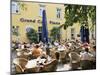 People Sitting at an Outdoor Cafe on Karlsplatz, Stuttgart, Baden Wurttemberg, Germany-Yadid Levy-Mounted Premium Photographic Print