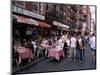 People Sitting at an Outdoor Restaurant, Little Italy, Manhattan, New York State-Yadid Levy-Mounted Photographic Print