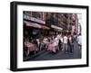 People Sitting at an Outdoor Restaurant, Little Italy, Manhattan, New York State-Yadid Levy-Framed Photographic Print