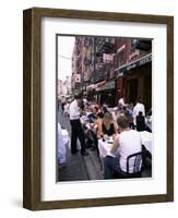 People Sitting at an Outdoor Restaurant, Little Italy, Manhattan, New York State-Yadid Levy-Framed Photographic Print