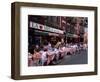 People Sitting at an Outdoor Restaurant, Little Italy, Manhattan, New York State-Yadid Levy-Framed Photographic Print