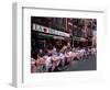 People Sitting at an Outdoor Restaurant, Little Italy, Manhattan, New York State-Yadid Levy-Framed Photographic Print