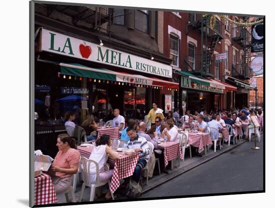 People Sitting at an Outdoor Restaurant, Little Italy, Manhattan, New York State-Yadid Levy-Mounted Photographic Print