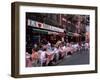 People Sitting at an Outdoor Restaurant, Little Italy, Manhattan, New York State-Yadid Levy-Framed Photographic Print