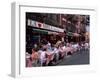 People Sitting at an Outdoor Restaurant, Little Italy, Manhattan, New York State-Yadid Levy-Framed Photographic Print