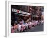 People Sitting at an Outdoor Restaurant, Little Italy, Manhattan, New York State-Yadid Levy-Framed Photographic Print