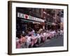 People Sitting at an Outdoor Restaurant, Little Italy, Manhattan, New York State-Yadid Levy-Framed Photographic Print