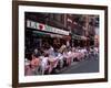 People Sitting at an Outdoor Restaurant, Little Italy, Manhattan, New York State-Yadid Levy-Framed Photographic Print