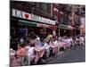 People Sitting at an Outdoor Restaurant, Little Italy, Manhattan, New York State-Yadid Levy-Mounted Photographic Print