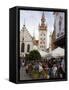 People Sitting at an Outdoors Cafe in Front of the Old City Hall, Munich, Bavaria, Germany-Yadid Levy-Framed Stretched Canvas